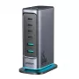 Joyroom JR-TCM02 GaN 65W multi-port nabíjačka 4x USB-C 2x USB-A EU konektor tmavosivá