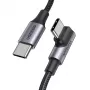 UGREEN USB-C na USB-C zahnutý kábel US334 5A PD 100W 2m čierny