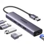 UGREEN 5-in-1 USB-A hub na 3x USB 3.0 + RJ45 + USB-C (strieborná)