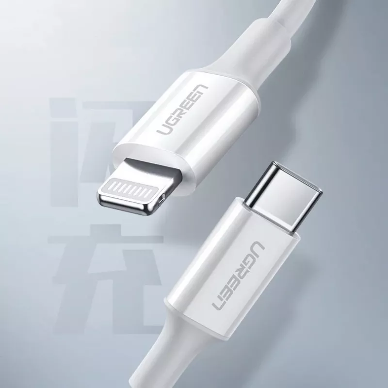 UGREEN US171 USB-C na Lightning 3A kábel 0,25m biela