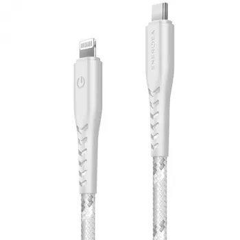 ENERGEA Nyloflex USB-C na Lightning kábel 1,5m biela MFI