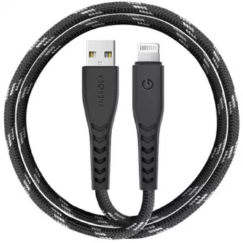 ENERGEA Nyloflex USB-A na Lightning nabíjací a synchronizačný kábel C89 MFi 1,5m čierna