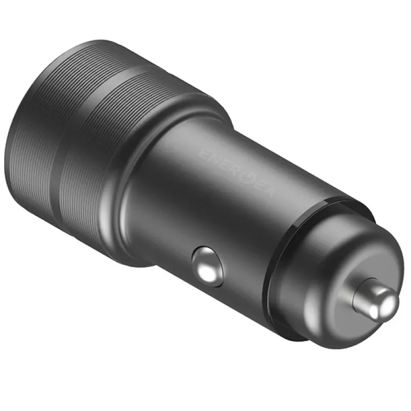 ENERGEA Alu Drive PD20+ autonabíjačka 38W 1xUSB-A + 1xUSB-C PD QC3.0 gunmetal