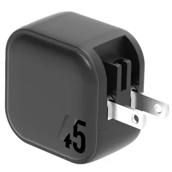ENERGEA Travelite GAN45 45W GaN USB-C dvojportová cestovná nabíjačka s US+EU adaptérmi, čierna