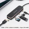 USAMS SJ575HUB01 USB-C hub 2x USB-A USB-C PD HDMI SD Micro SD čítačka kariet čierny