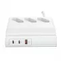 USAMS 65W Super SiFast Charging USB predlžovacia zásuvka EU biela CC160TC01 (US-CC160)