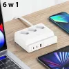 USAMS 65W Super SiFast Charging USB predlžovacia zásuvka EU biela CC160TC01 (US-CC160)