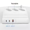USAMS 65W Super SiFast Charging USB predlžovacia zásuvka EU biela CC160TC01 (US-CC160)