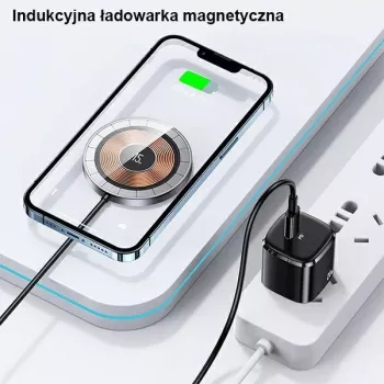 USAMS magnetická bezdrôtová nabíjačka 15W hliník čierna US-CD183