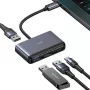 USAMS 4-in-1 USB-C hub adaptér 2x USB 2.0 / USB 3.0 / USB-C tmavosivý SJ627HUB01 (US-SJ627)