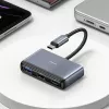 USAMS 4-in-1 USB-C hub adaptér 2x USB 2.0 / USB 3.0 / USB-C tmavosivý SJ627HUB01 (US-SJ627)