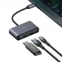 USAMS 5-in-1 USB-C hub USB 2.0/USB 3.0/USB-C/TF/SD tmavosivý SJ628HUB01 (US-SJ628)