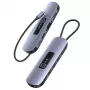 USAMS 10-in-1 USB-C hub adaptér 3x USB 3.0, SD/TF, HDMI, VGA, RJ45, PD 100W, sivý