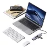 USAMS 10-in-1 USB-C hub adaptér 3x USB 3.0, SD/TF, HDMI, VGA, RJ45, PD 100W, sivý