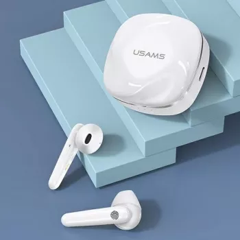USAMS SDseries BHUSD01 True Wireless Stereo Bluetooth 5.0 slúchadlá, biele
