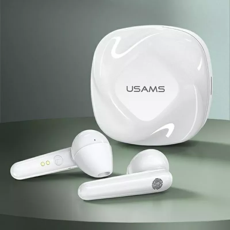 USAMS SDseries BHUSD01 True Wireless Stereo Bluetooth 5.0 slúchadlá, biele