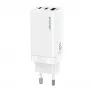 USAMS GaN 65W rýchla nabíjačka MT T33 PD 2x USB-C + USB-A biela CC110TC02 (US-CC110)