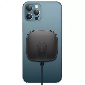 USAMS US-CD159 Magnetická bezdrôtová nabíjačka 15W Extra tenká pre iPhone 12 série čierna