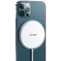 USAMS US-CD160 Magnetická bezdrôtová nabíjačka 15W hliníková strieborná pre iPhone 12/13/14/15 série