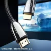 USAMS HDMI 2.1 kábel 3m Ultra HD 8K 48Gbps čierny SJ498HD01