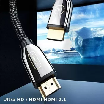USAMS HDMI 2.1 kábel 3m Ultra HD 8K 48Gbps čierny SJ498HD01
