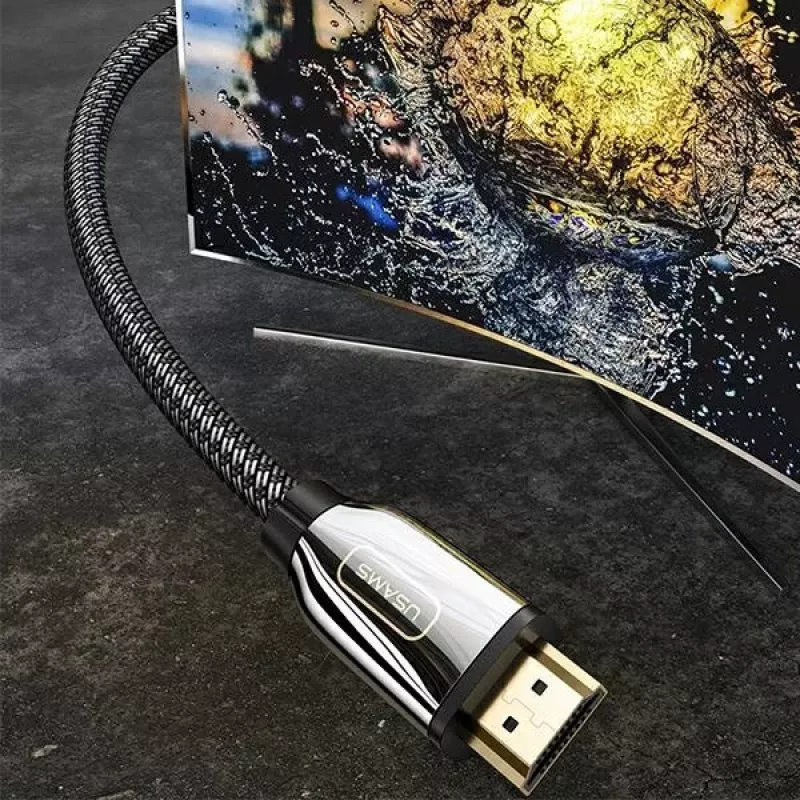USAMS HDMI 2.1 kábel 3m Ultra HD 8K 48Gbps čierny SJ498HD01