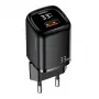 USAMS USB-C + USB-A 33W rýchla nabíjačka PD3.0 QC3.0 čierna CC152TC01