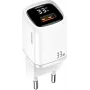 USAMS 33W USB-C + USB-A nástenná nabíjačka PD3.0 QC3.0 rýchle nabíjanie biela CC152TC02