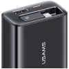 USAMS Xiang Series CC296 30W nástenná nabíjačka s USB-C a USB-A, čierna