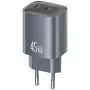USAMS CC305 T66 45W GaN nástenná nabíjačka s 2x USB-C, tarnish