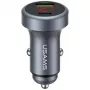 USAMS CC327 hliníková 45W USB-A USB-C autonabíjačka - tmavá