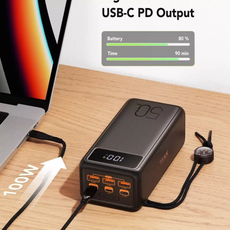VEGER Powerbank Tank Boost PD QC3.0 5A 130W 56000 mAh čierna W5001C