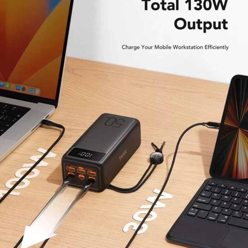 VEGER Powerbank Tank Boost PD QC3.0 5A 130W 56000 mAh čierna W5001C