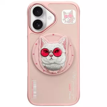 Nimmy Glasses Cool Cat MagSafe puzdro pre iPhone 16, ružové