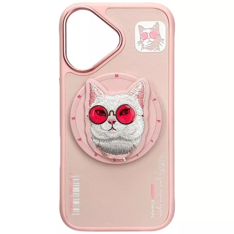 Nimmy Glasses Cool Cat MagSafe puzdro pre iPhone 16, ružové