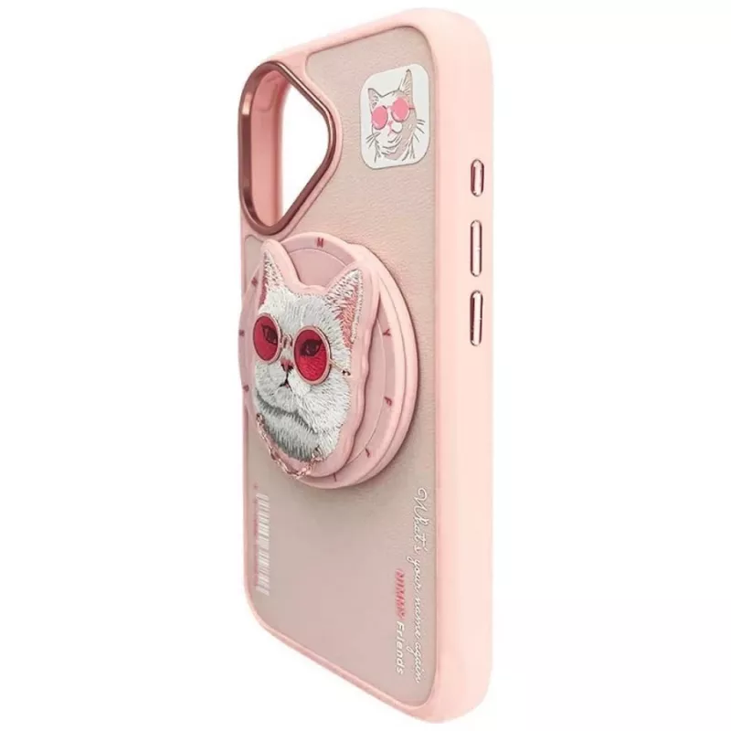 Nimmy Glasses Cool Cat MagSafe puzdro pre iPhone 16, ružové