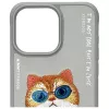 Nimmy zadný kryt pre Apple iPhone 15 Pro 6,1 palca sivý Glasses Cool Cat