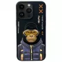 Nimmy Cool&Cute 2.0 Monkey puzdro pre Apple iPhone 15 Pro 6,1 palca čierna