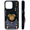 Nimmy Cool&Cute 2.0 Monkey puzdro pre Apple iPhone 15 Pro 6,1 palca čierna