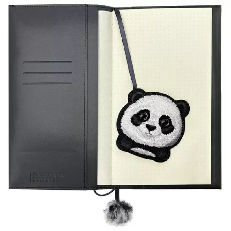 Nimmy 2-in-1 set zápisníka a pera čierny Big Eyed Pet 2.0 Panda