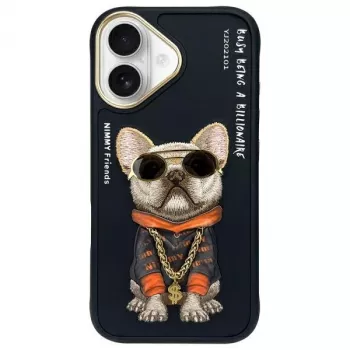Nimmy puzdro pre iPhone 16 6.1 čierna Glasses Cool Dog