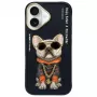 Nimmy puzdro pre iPhone 16 6.1 čierna Glasses Cool Dog
