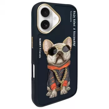 Nimmy puzdro pre iPhone 16 6.1 čierna Glasses Cool Dog