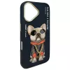 Nimmy puzdro pre iPhone 16 6.1 čierna Glasses Cool Dog