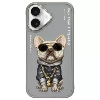 Nimmy ochranné puzdro pre Apple iPhone 16 6,1 palca sivá Glasses Cool Dog