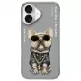 Nimmy ochranné puzdro pre Apple iPhone 16 6,1 palca sivá Glasses Cool Dog