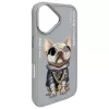 Nimmy ochranné puzdro pre Apple iPhone 16 6,1 palca sivá Glasses Cool Dog