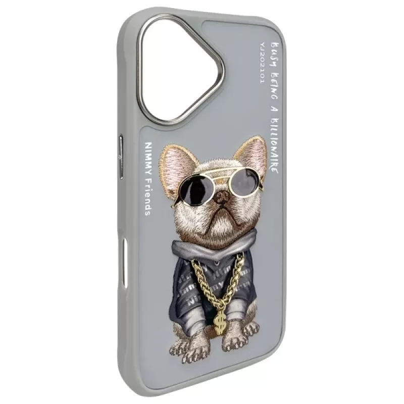 Nimmy ochranné puzdro pre Apple iPhone 16 6,1 palca sivá Glasses Cool Dog