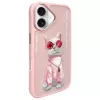 Nimmy puzdro pre Apple iPhone 16 6,1 palca ružová Glasses Cool Cat