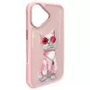 Nimmy puzdro pre Apple iPhone 16 6,1 palca ružová Glasses Cool Cat